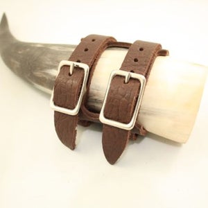 Spanish Bull Hide Double Buckle Cuff